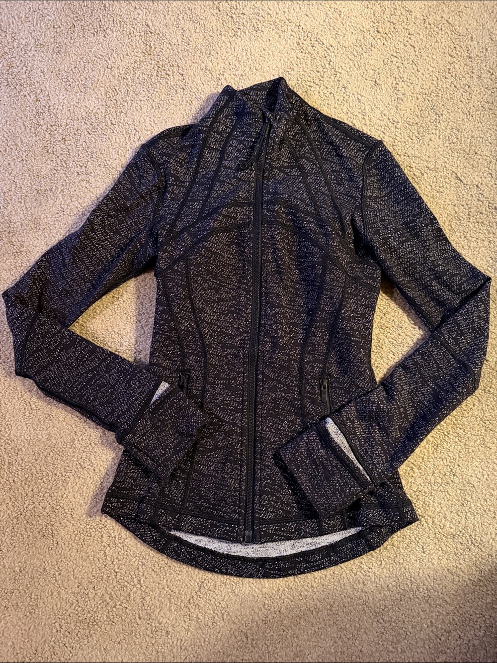 Lululemon Black and White Speckled Define Jacket - Size 2